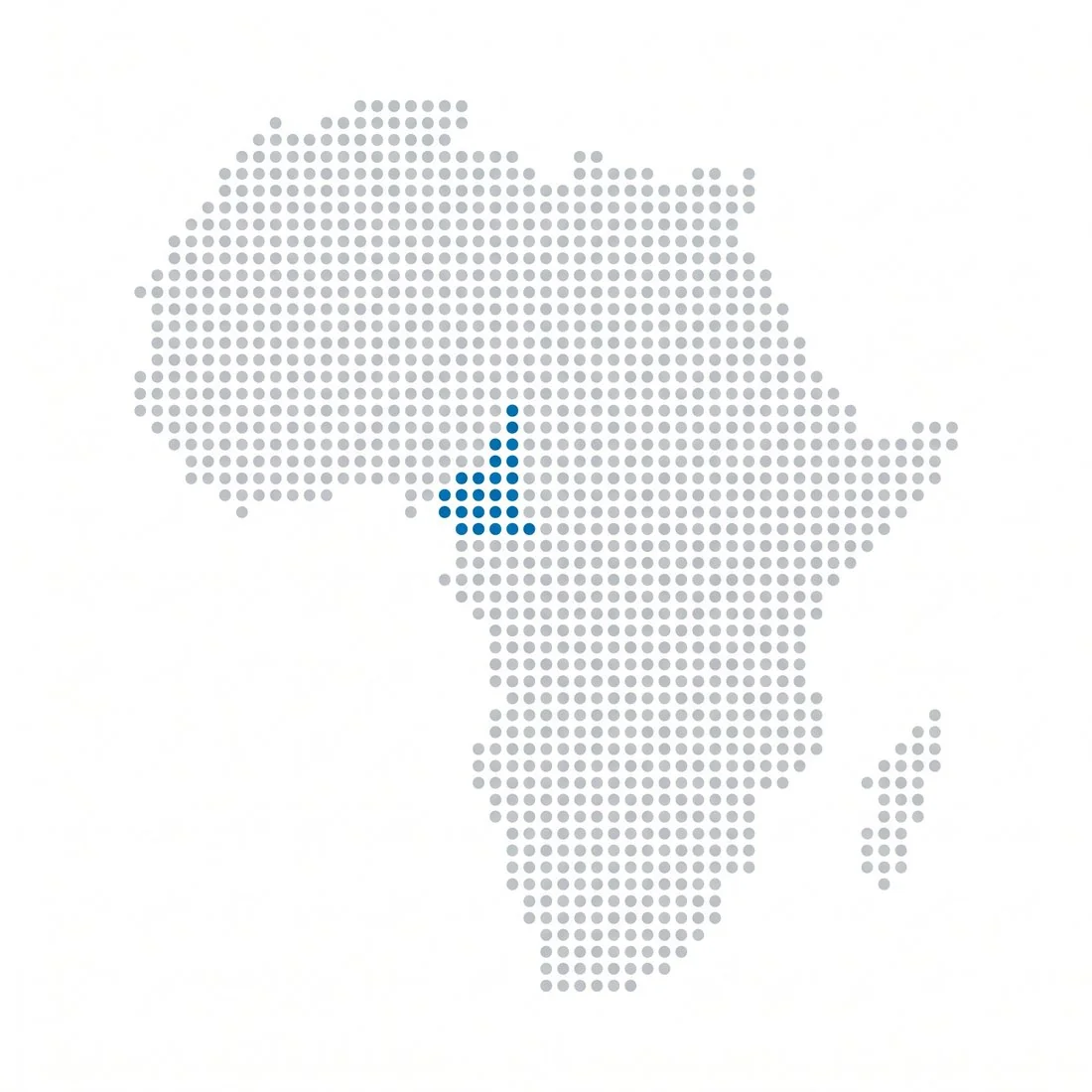 Carte de l'Afrique, le Cameroun en bleu